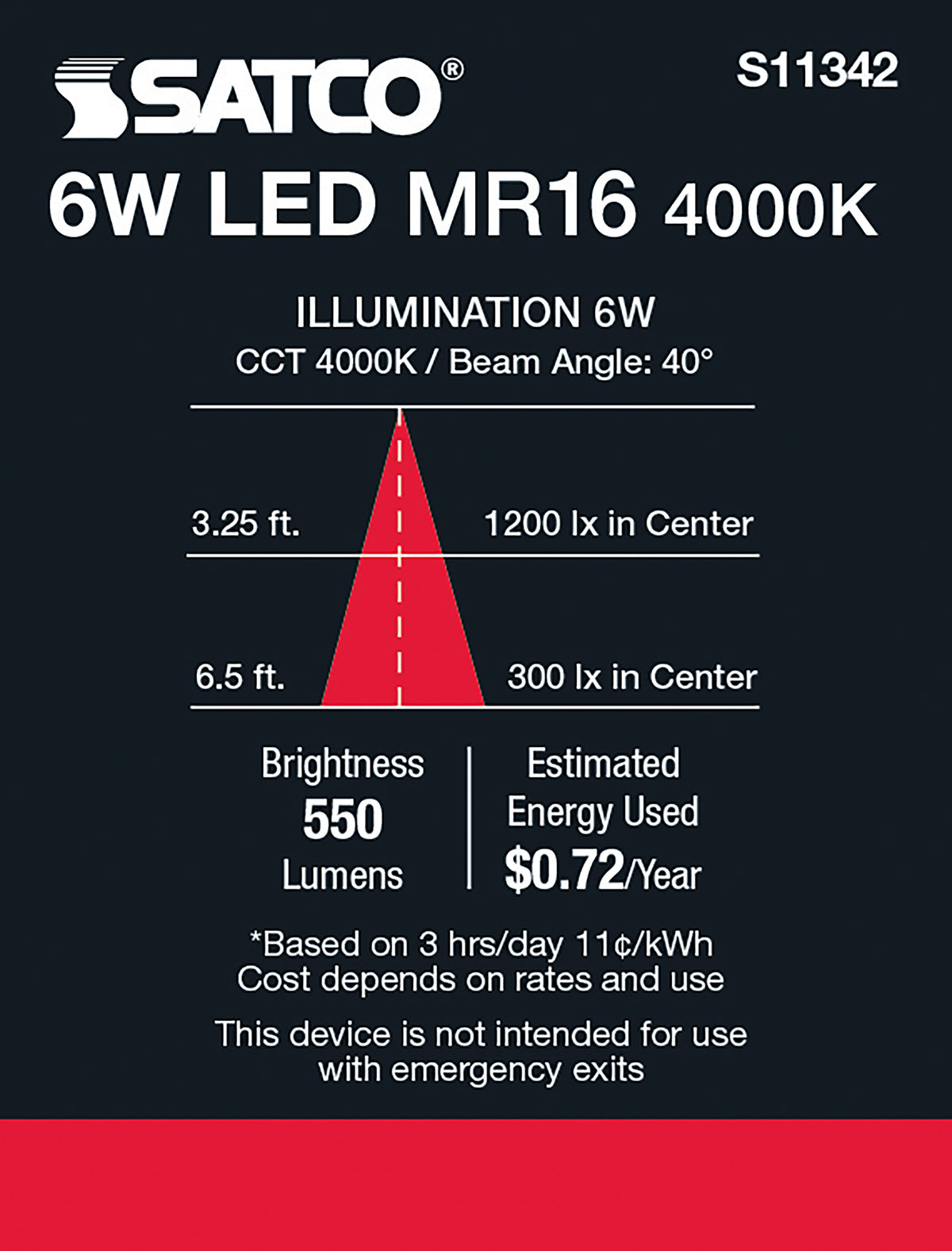 6 Watt - MR16 LED - 4000K - GU5.3 base - 40 deg. Beam Angle - 24 Volt