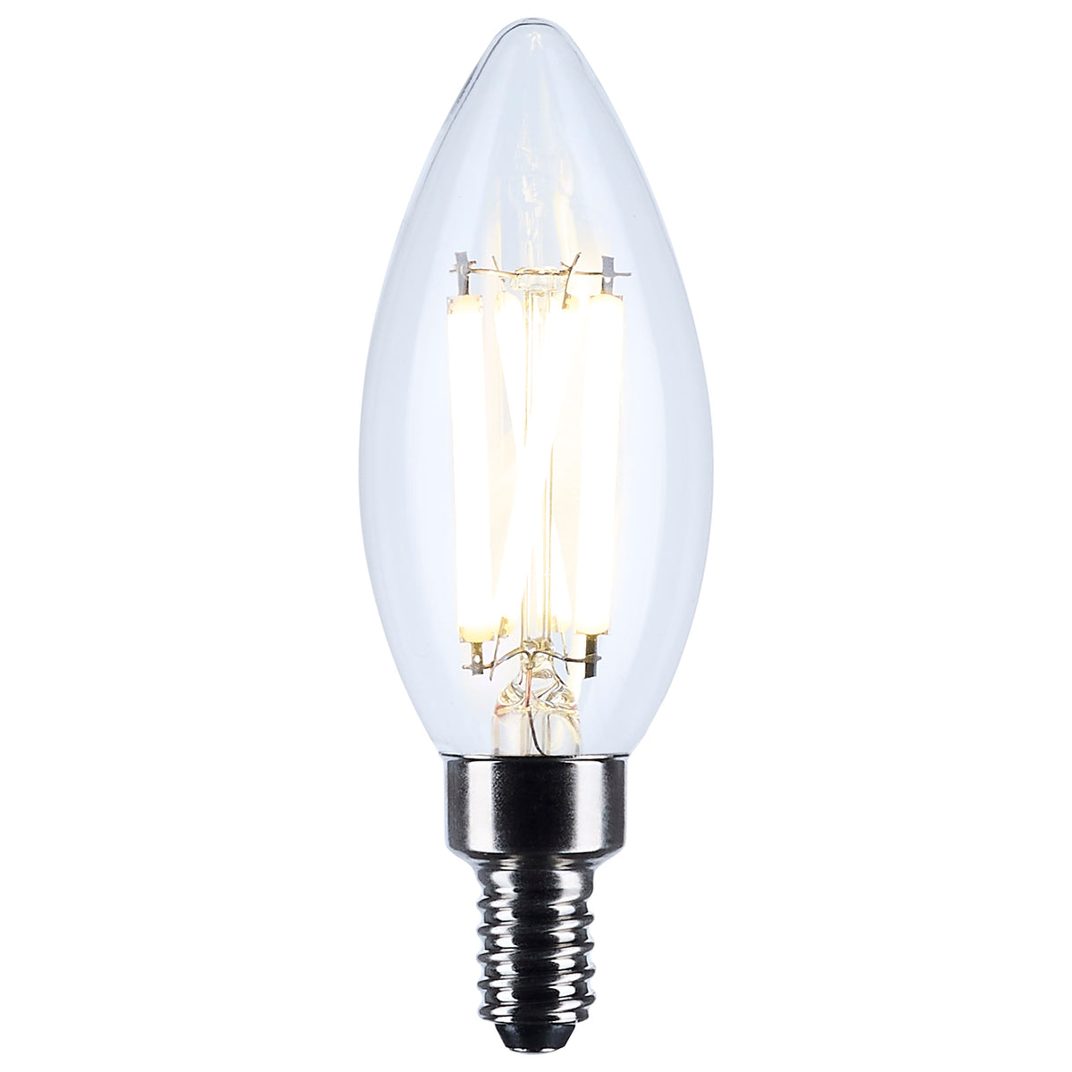 8 Watt C11 LED Filament - Clear Finish - Candelabra Base - 5000K - 90 CRI - 760 Lumens - 120 Volt