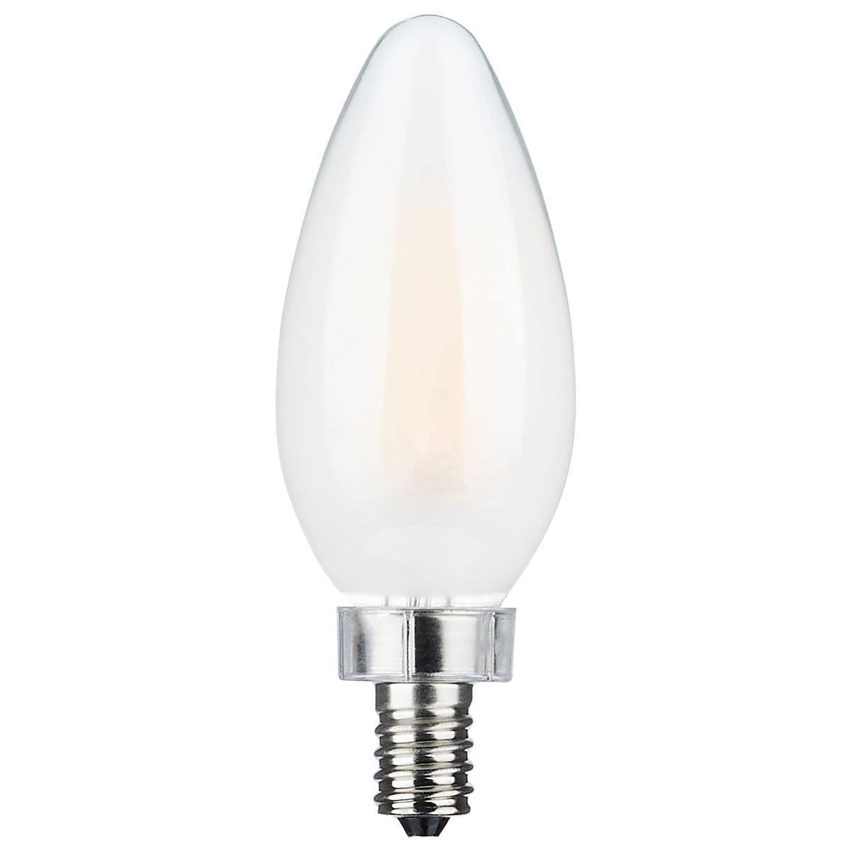 8 Watt C11 LED Filament - Frosted Finish - Candelabra Base - 3000K - 90 CRI - 760 Lumens - 120 Volt for commercial spaces and