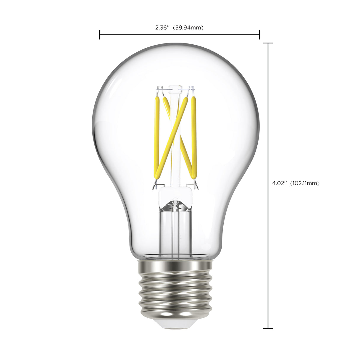 6.5 Watt - A19 LED Filament - Dusk to Dawn With PhotoCell - 2700K - Medium base - 320 deg. Beam Angle - 120 Volt