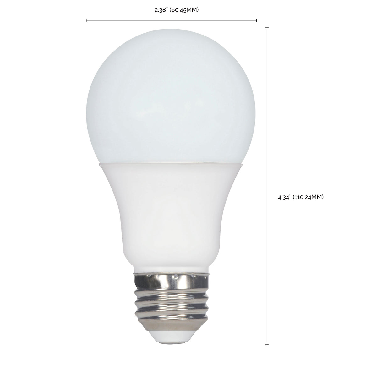 9.8 Watt - A19 LED - 5000K - Medium base - 220 deg. Beam Angle -120 Volt - Pack of 2