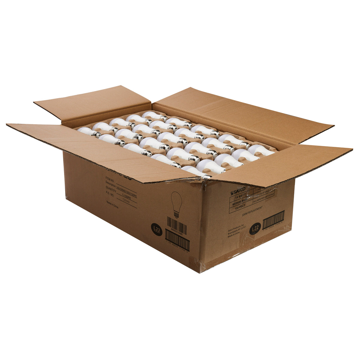 14 Watt A19 LED - Frost Finish - Medium Base - 1520 Lumens - Warm White - 120 Volt - 100-Pack