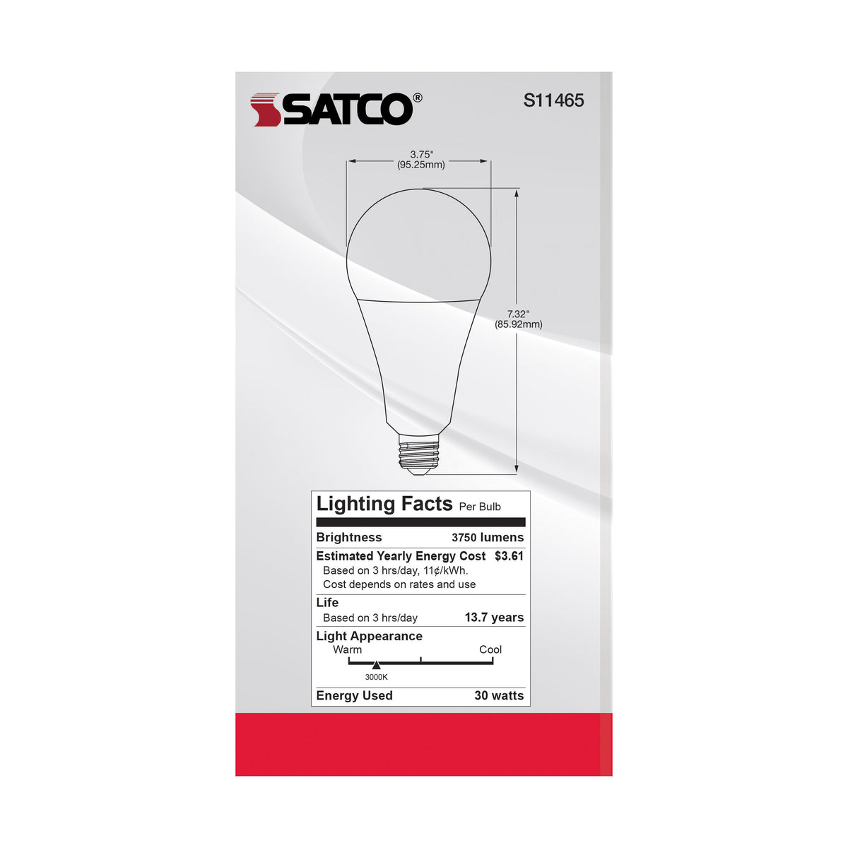 30 Watt - LED - A25 - 3000K - Medium Base - Non Dimmable - 120 Volt