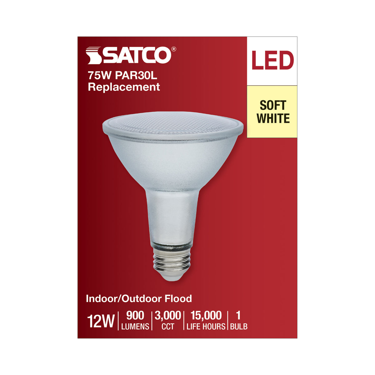 12 Watt Econo LED PAR30LN - 3000K - 35 Degree Beam Angle - Medium Base - 120-277 Volt - Silver Finish