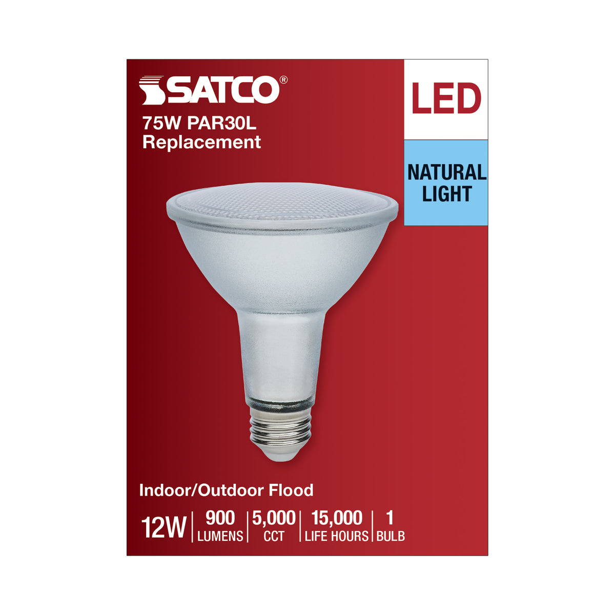 12 Watt Econo LED PAR30LN - 5000K - 35 Degree Beam Angle - Medium Base - 120-277 Volt - Silver Finish