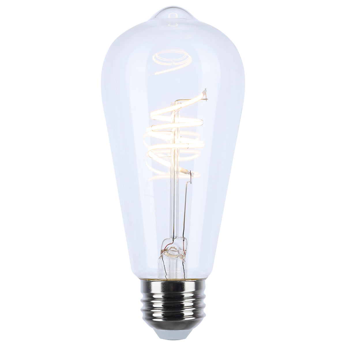 6 Watt LED - Reminiscent - Flex Gray Coil Filament - ST19 - Medium Base - 2700K CCT - Clear - 120 Volt