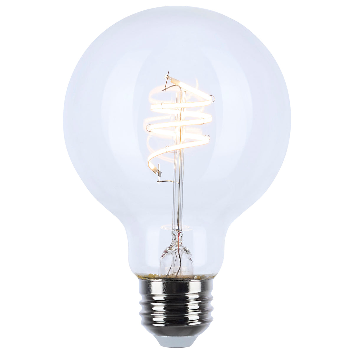 6 Watt LED - Reminiscent - Flex Gray Coil Filament - G25 - Medium Base - 2700K CCT - Clear - 120 Volt