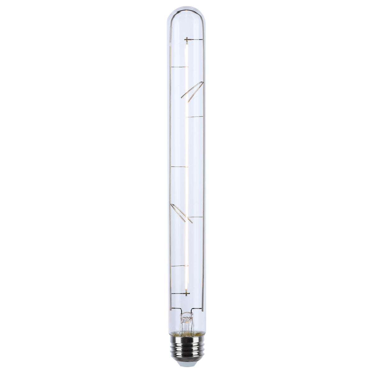 6 Watt LED - Reminiscent - Flex Gray Straight Filament - T9 - Medium Base - 2700K CCT - Clear - 120 Volt