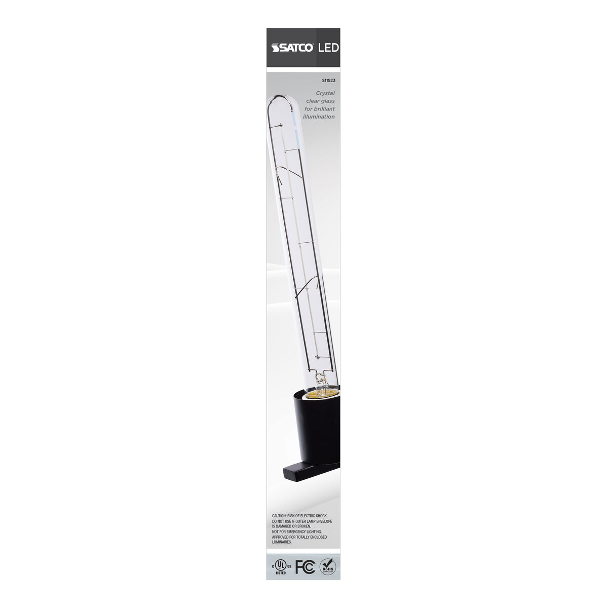 6 Watt LED - Reminiscent - Flex Gray Straight Filament - T9 - Medium Base - 2700K CCT - Clear - 120 Volt