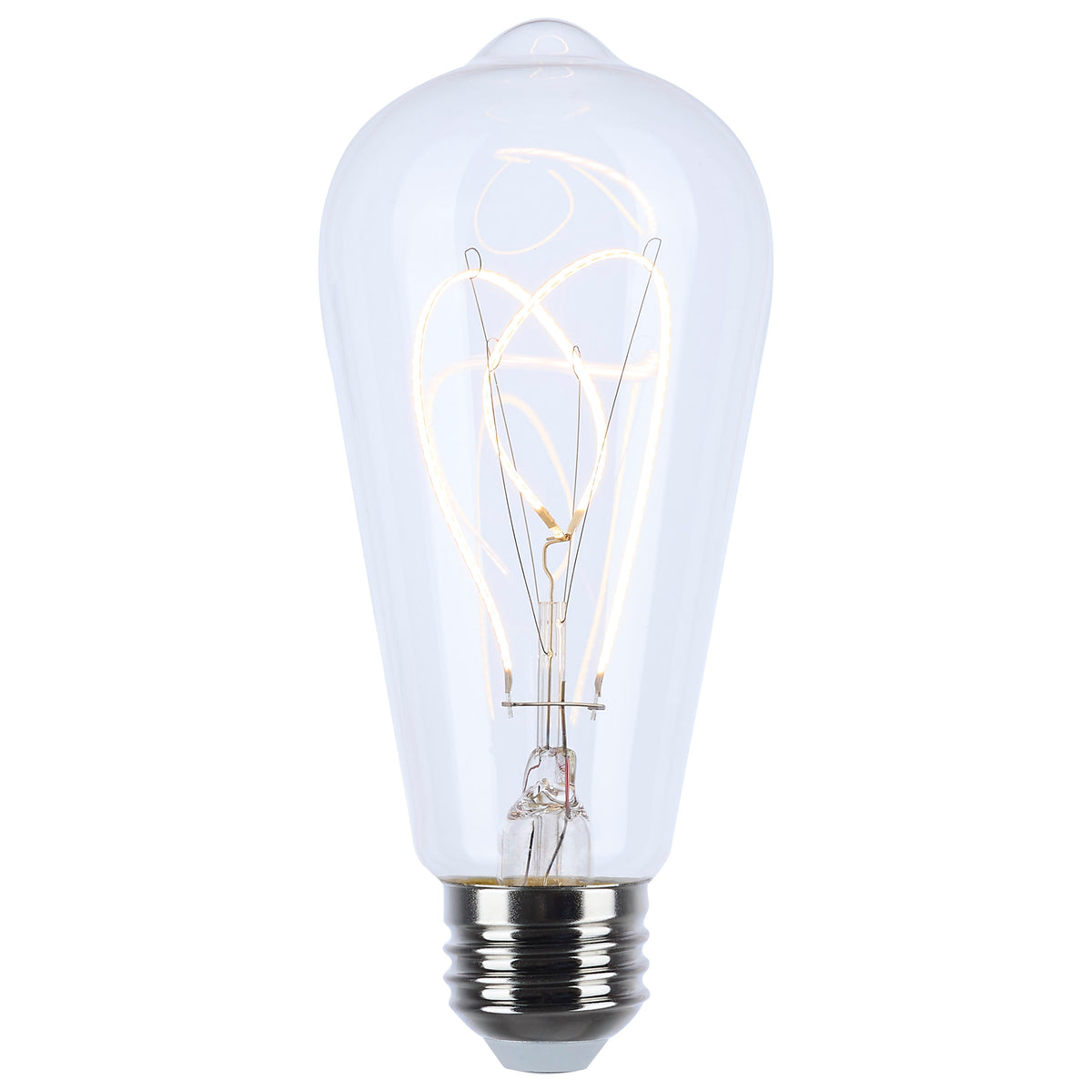 6 Watt LED - Reminiscent - Flex Gray Filament - ST19 Loop - Medium Base - 2700K CCT - Clear - 120 Volt