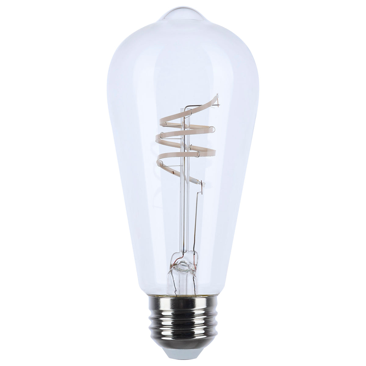 6 Watt ST19 LED - Reminiscent - Flex Gray Coil Filament - E26 - 3000K - 120 Volt bulb or fixture view