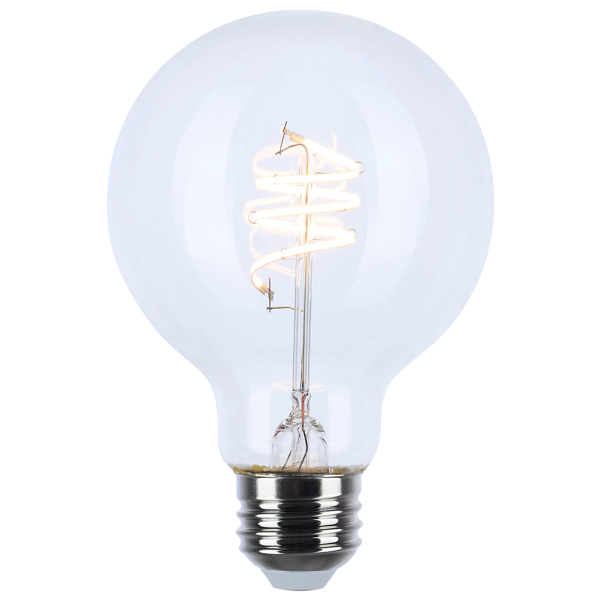 6 Watt G25 LED - Reminiscent - Flex Gray Coil Filament - E26 - 3000K - 120 Volt