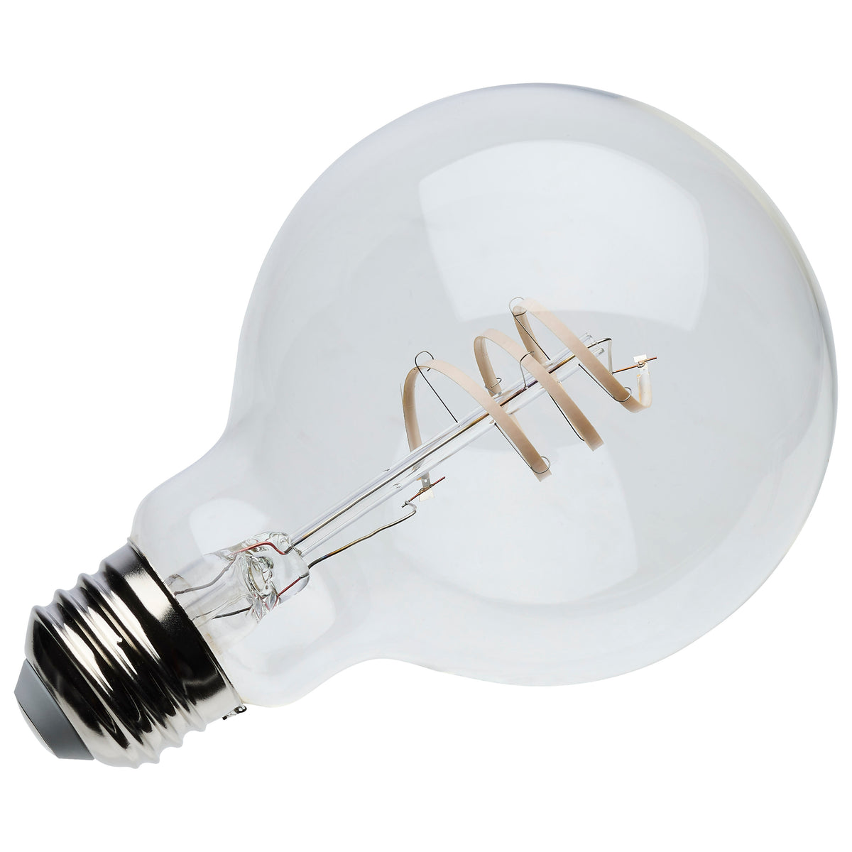 6 Watt G25 LED - Reminiscent - Flex Gray Coil Filament - E26 - 3000K - 120 Volt