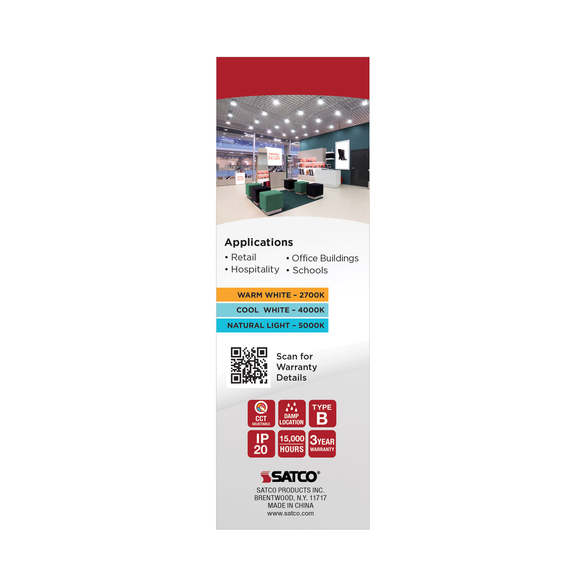 14 Watt LED PL - 27K/4K/5K CCT Selectable - GX32d-2 Base - 22W CFL Replacement - Type B Ballast Bypass - 120-277 Range Voltage