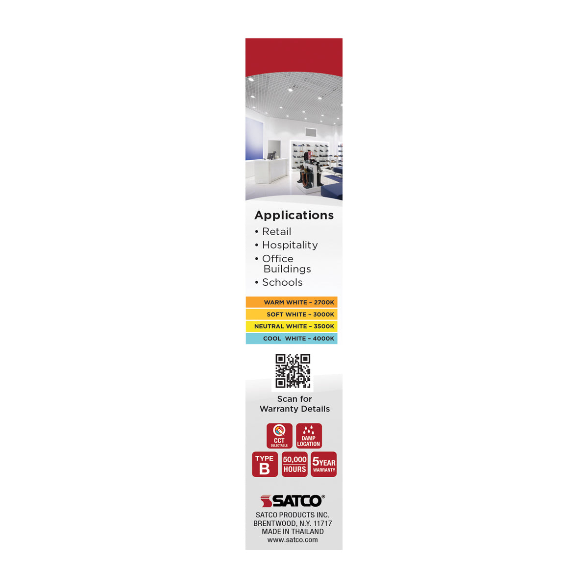 3.5 Watt - 2G7 Base - 27K/30K/35K/40K CCT Selectable - Frost Finish - Ballast Bypass - 120-277 Volt