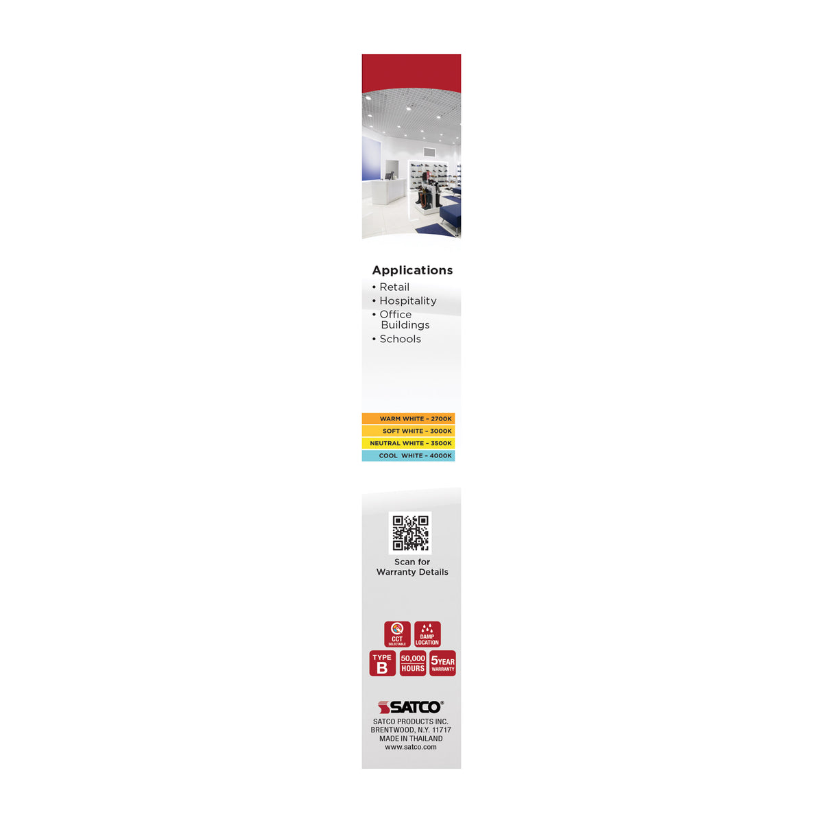 5.5 Watt - 2GX7 Base - 27K/30K/35K/40K CCT Selectable - Frost Finish - Ballast Bypass - 120-277 Volt