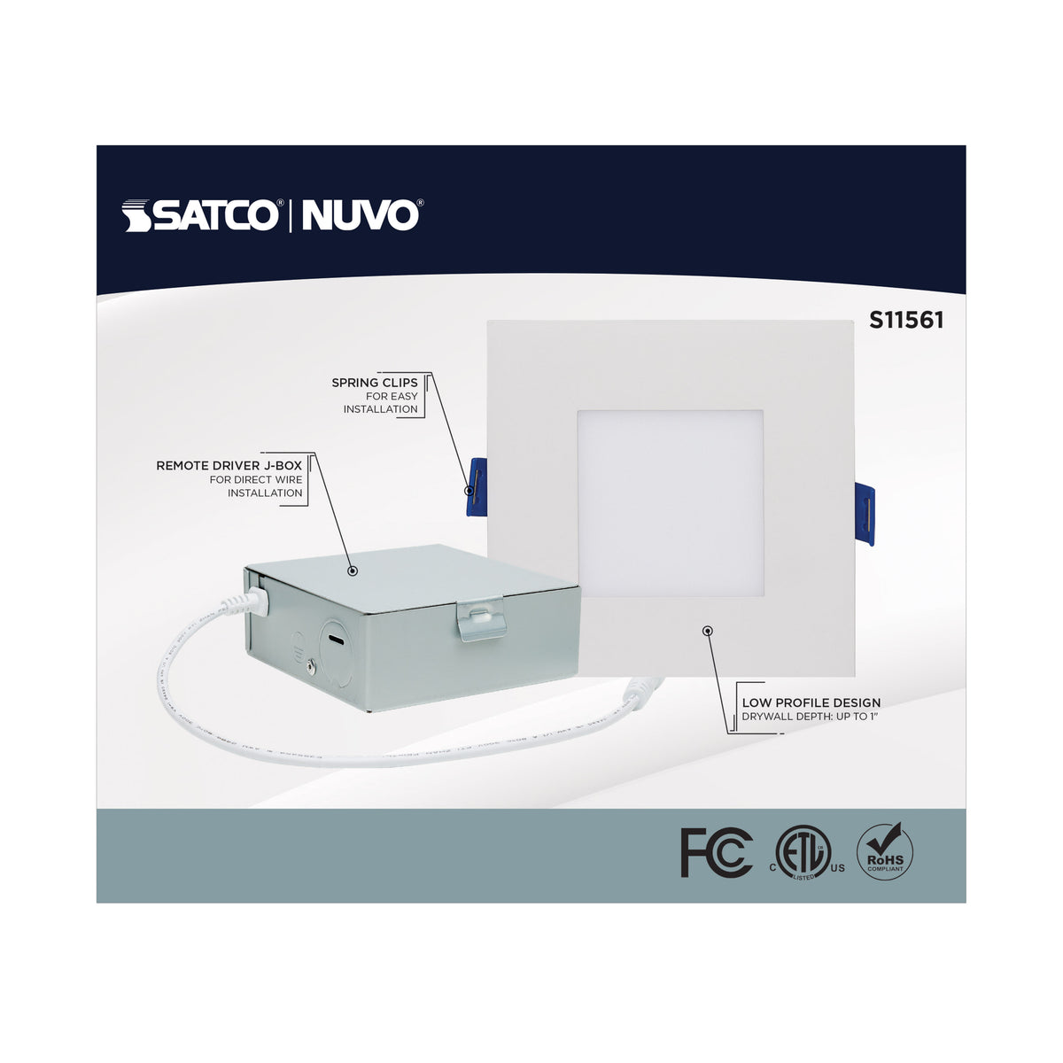 9 Watt - LED Direct Wire - Low Profile Downlight - 4 Inch Square - Starfish IOT - Tunable White and RGB - 120 Volt - 90 CRI - White Finish