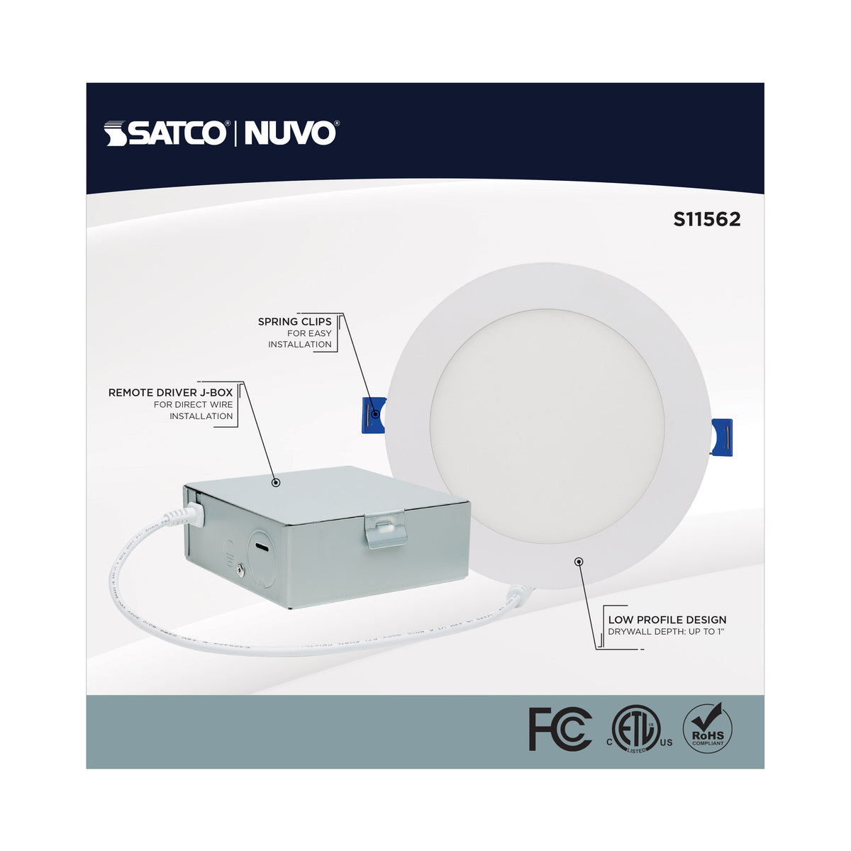 12 Watt - LED Direct Wire - Low Profile Downlight - 6 Inch Round - Starfish IOT - Tunable White and RGB - 120 Volt - 90 CRI - White Finish