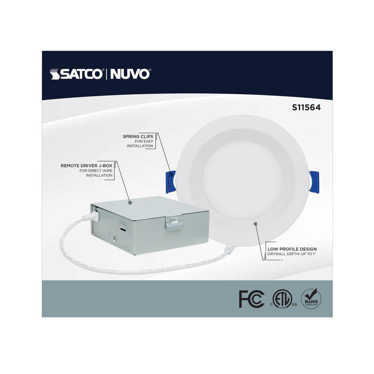 9 Watt - LED Direct Wire - Low Profile Regress Baffle Downlight - 4 Inch Round - Starfish IOT - Tunable White and RGB - 120 Volt - 90 CRI - White Finish
