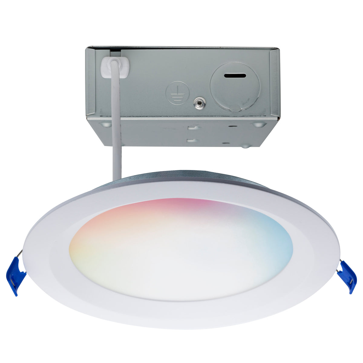12 Watt - LED Direct Wire - Low Profile Regress Baffle Downlight - 6 Inch Round - Starfish IOT - Tunable White and RGB - 120