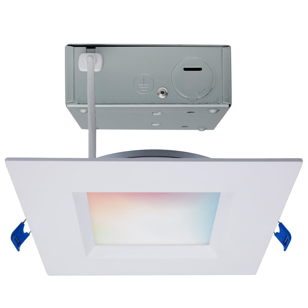 12 Watt - LED Direct Wire - Low Profile Regress Baffle Downlight - 6 Inch Square - Starfish IOT - Tunable White and RGB - 120