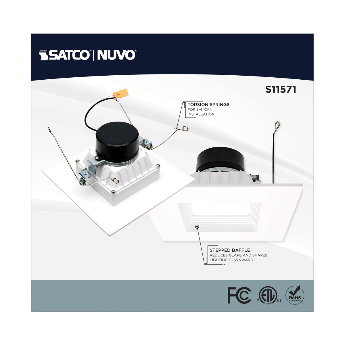 13 Watt - LED Retrofit Downlight - 5-6 Inch Square - Starfish IOT - RGB & Tunable White - 120 Volt - 90 CRI - White Finish