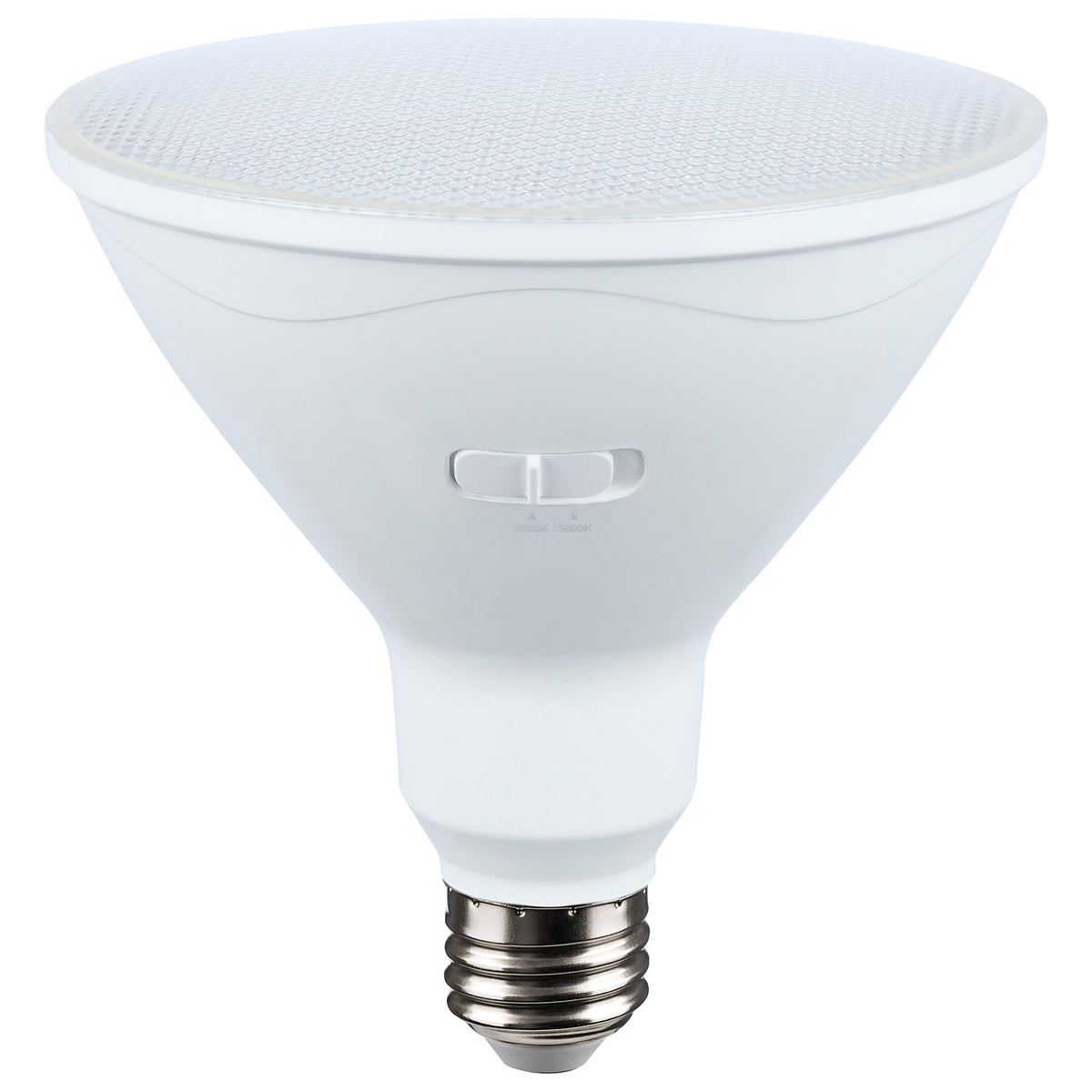 25 Watt PAR38 LED - 3000K/5000K Selectable - High Lumen - Medium Base - White Finish - 120 Volt for commercial spaces and