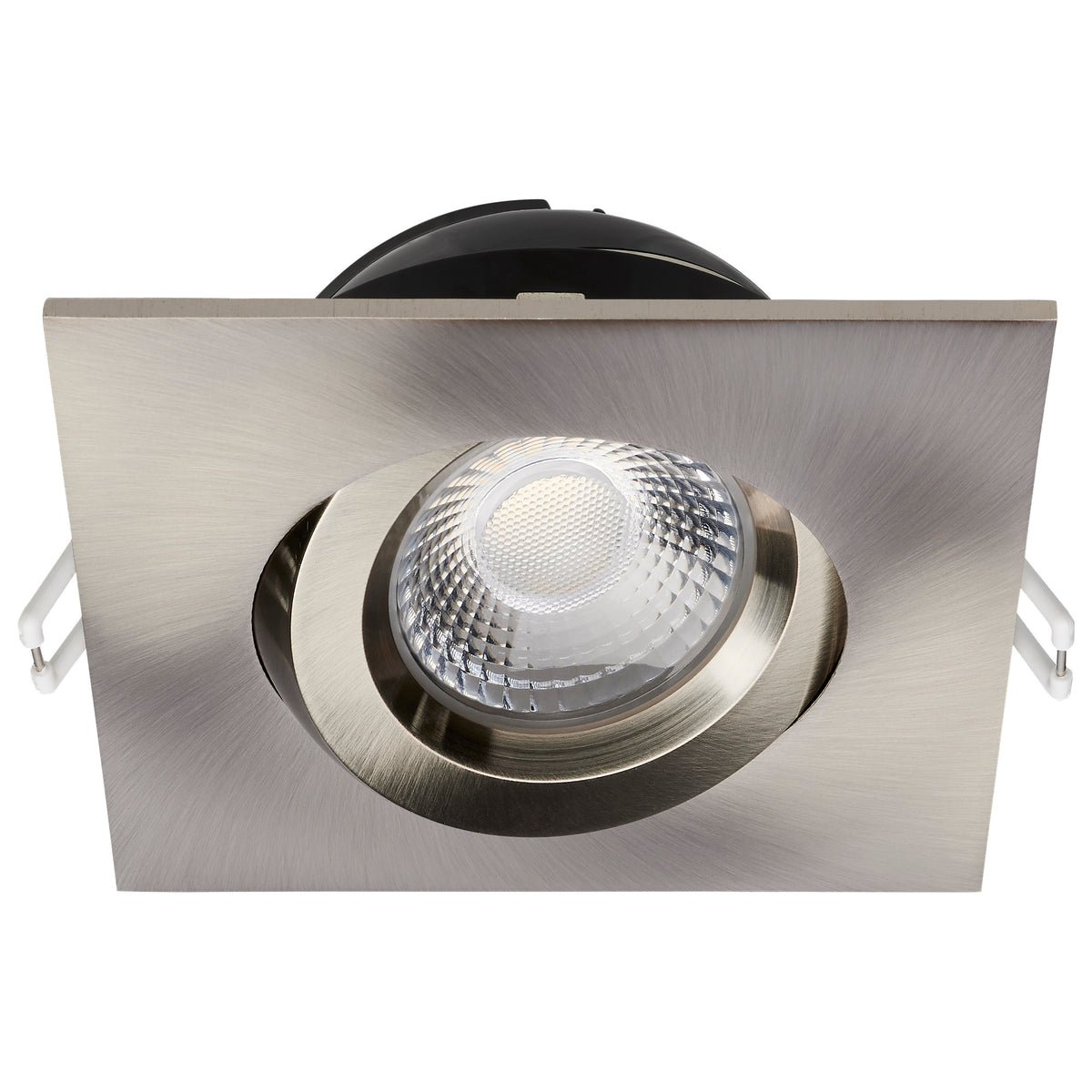 12 Watt LED Direct Wire Downlight - GimbaLED - 4 Inch - CCT Selectable - Square - Remote Driver - Brushed Nickel Finish - 850 Lumens - 120 Volt