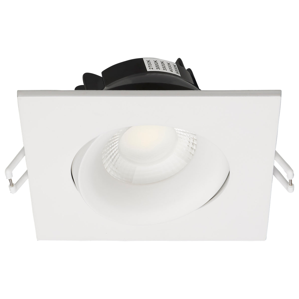 12 Watt LED Direct Wire Downlight - GimbaLED - 3.5 Inch - CCT Selectable - Square - Remote Driver - White Finish - 840 Lumens - 120 Volt