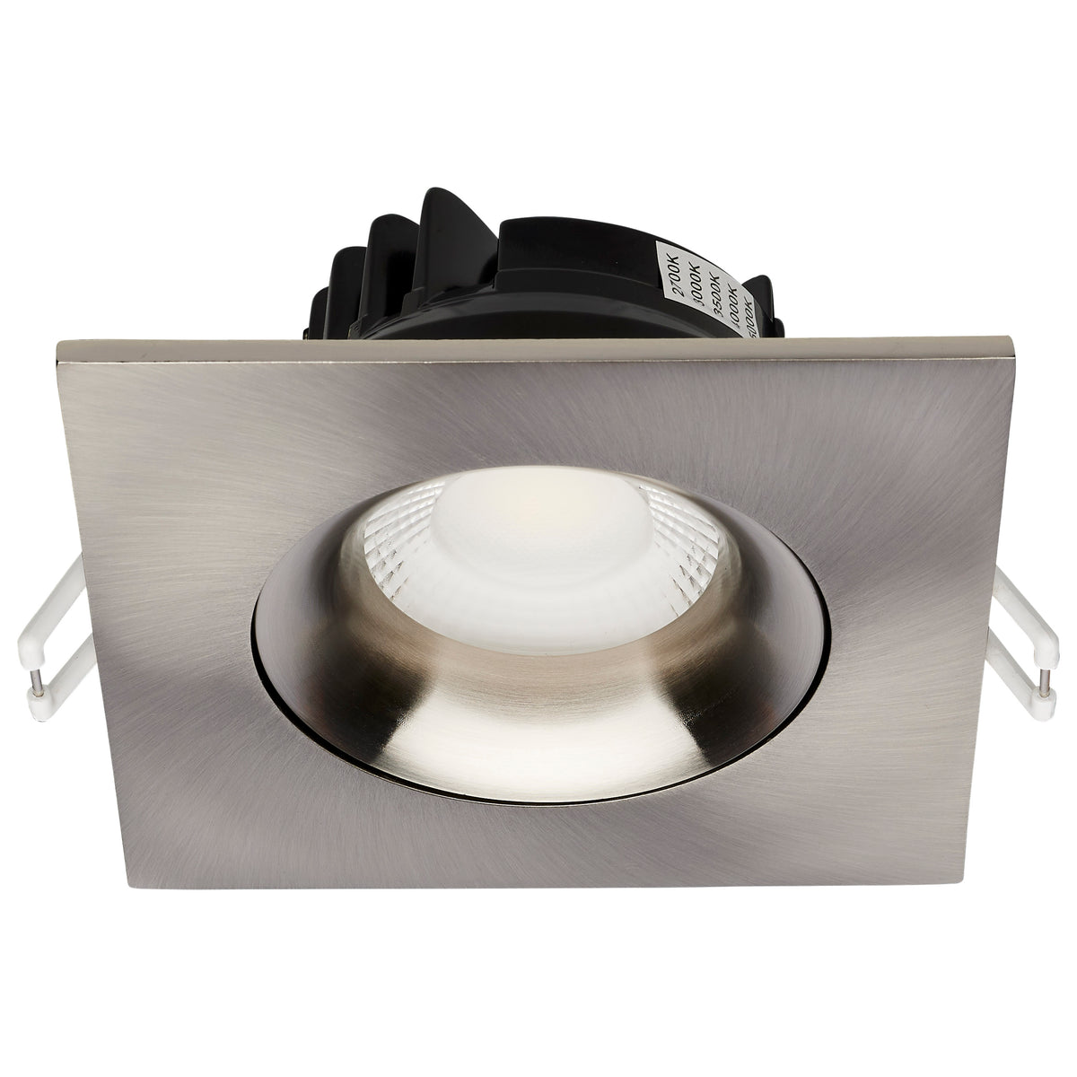 12 Watt LED Direct Wire Downlight - GimbaLED - 3.5 Inch - CCT Selectable - Square - Remote Driver - Brushed Nickel Finish - 840 Lumens - 120 Volt