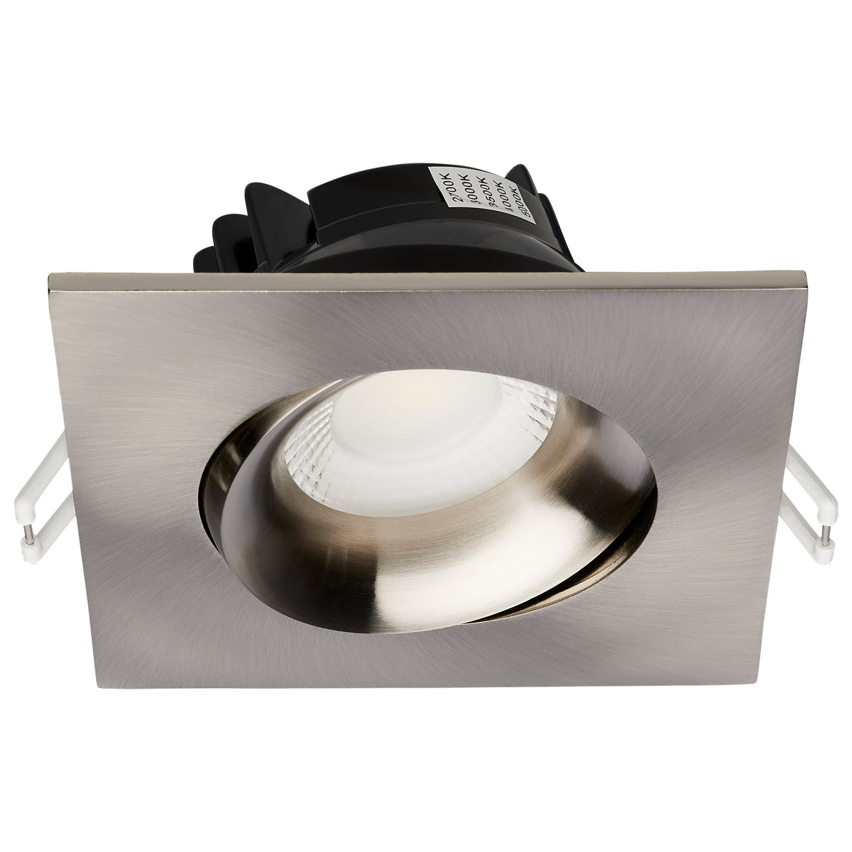 12 Watt LED Direct Wire Downlight - GimbaLED - 3.5 Inch - CCT Selectable - Square - Remote Driver - Brushed Nickel Finish - 840 Lumens - 120 Volt
