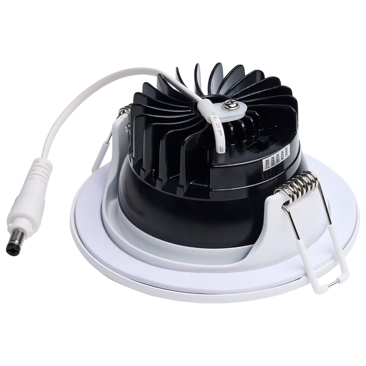 10 Watt LED Direct Wire Downlight - Remote Driver - CCT Selectable - Dimmable - Round - White Finish