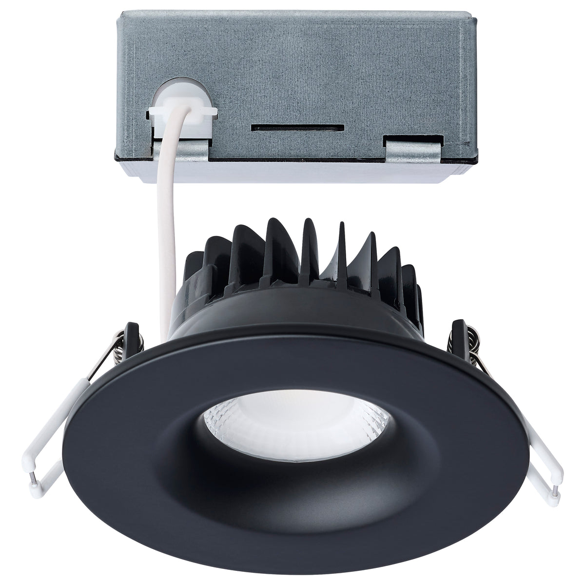 10 Watt LED Direct Wire Downlight - Remote Driver - Selectable - Dimmable - Round - Black Finish