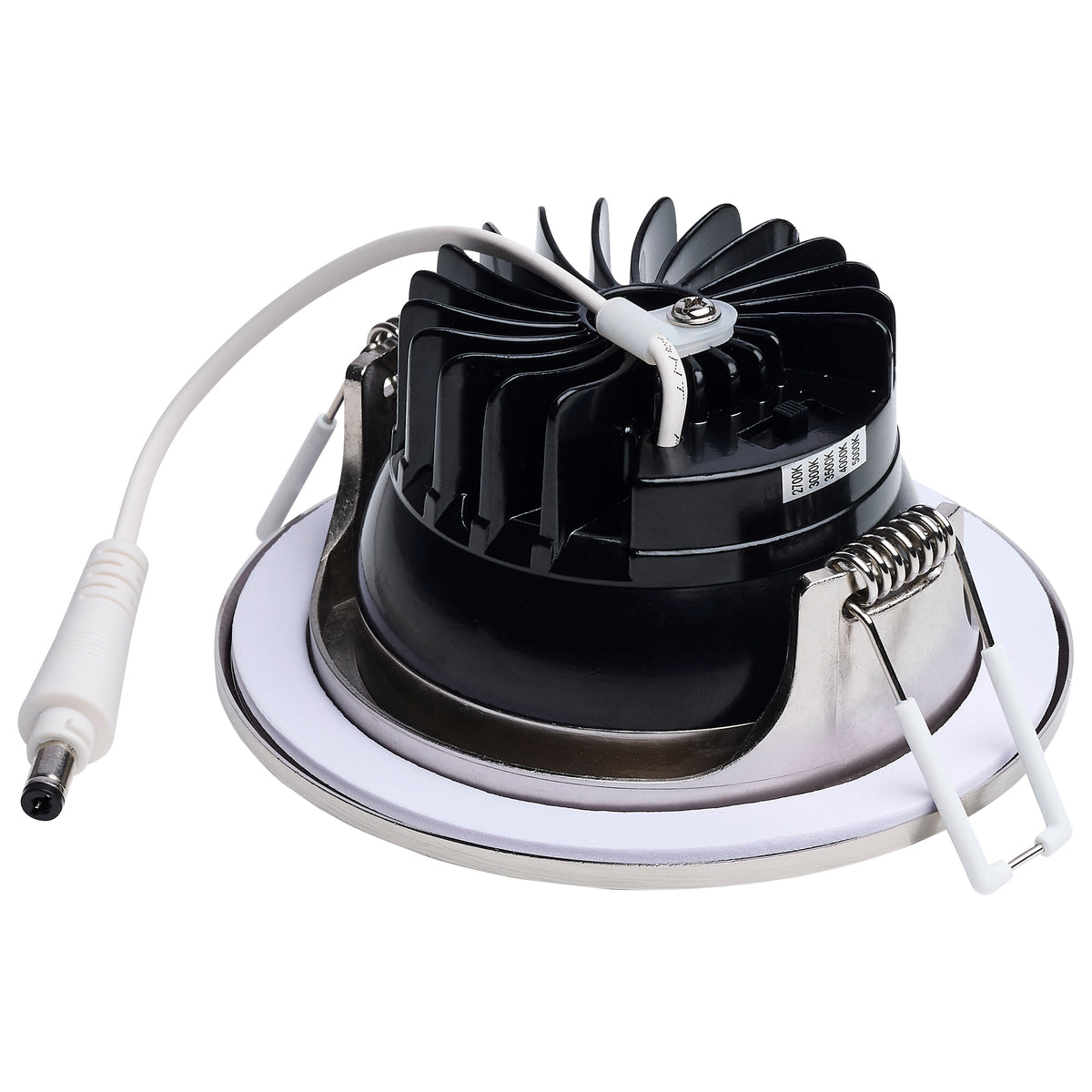 10 Watt LED Direct Wire Downlight - Remote Driver - CCT Selectable - Dimmable - Round - Brushed Nickel Finish