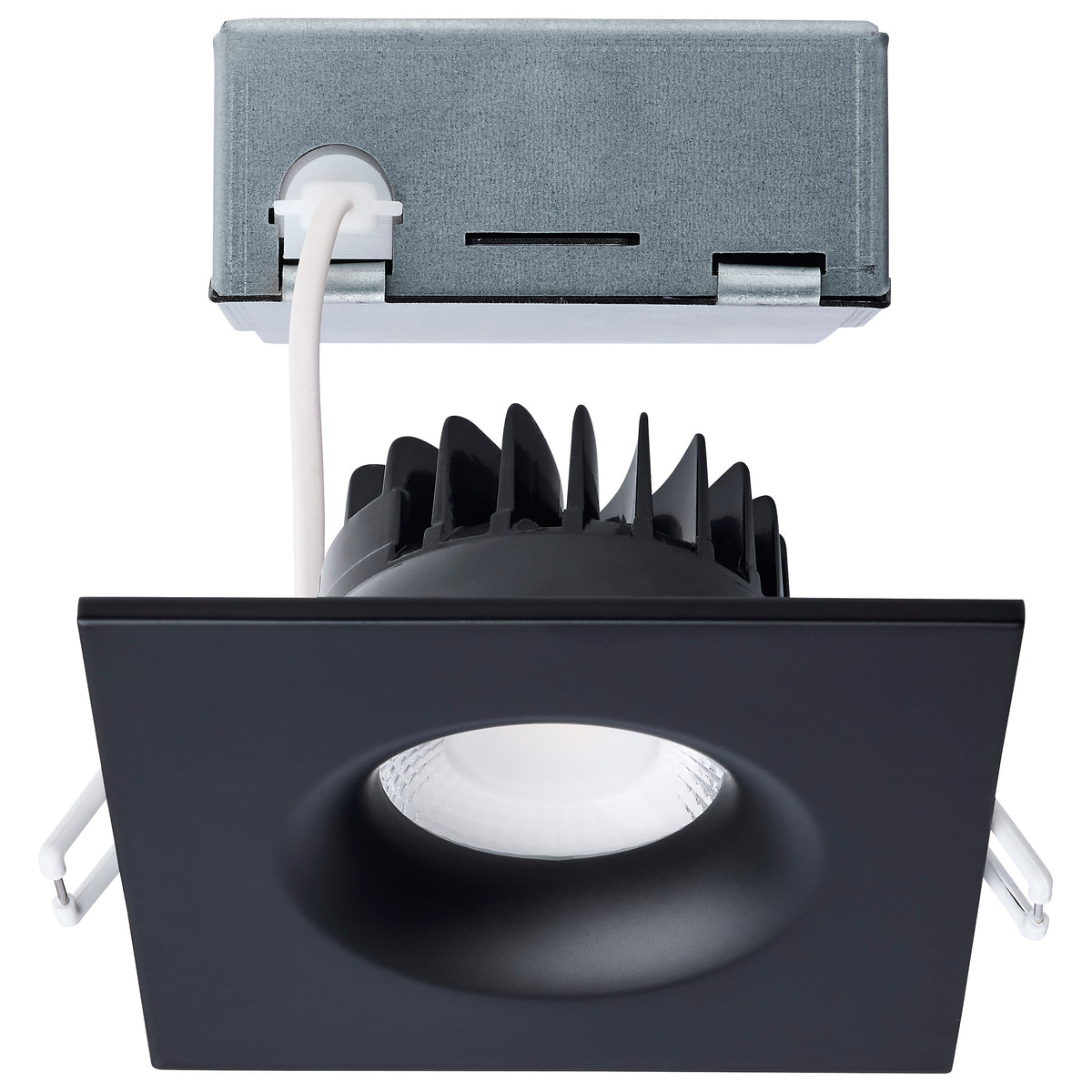 10 Watt LED Direct Wire Downlight - Remote Driver - Selectable - Dimmable - Square - Black Finish lighting product