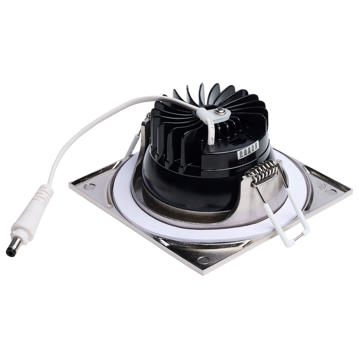10 Watt LED Direct Wire Downlight - Remote Driver - CCT Selectable - Dimmable - Square - Brushed Nickel Finish
