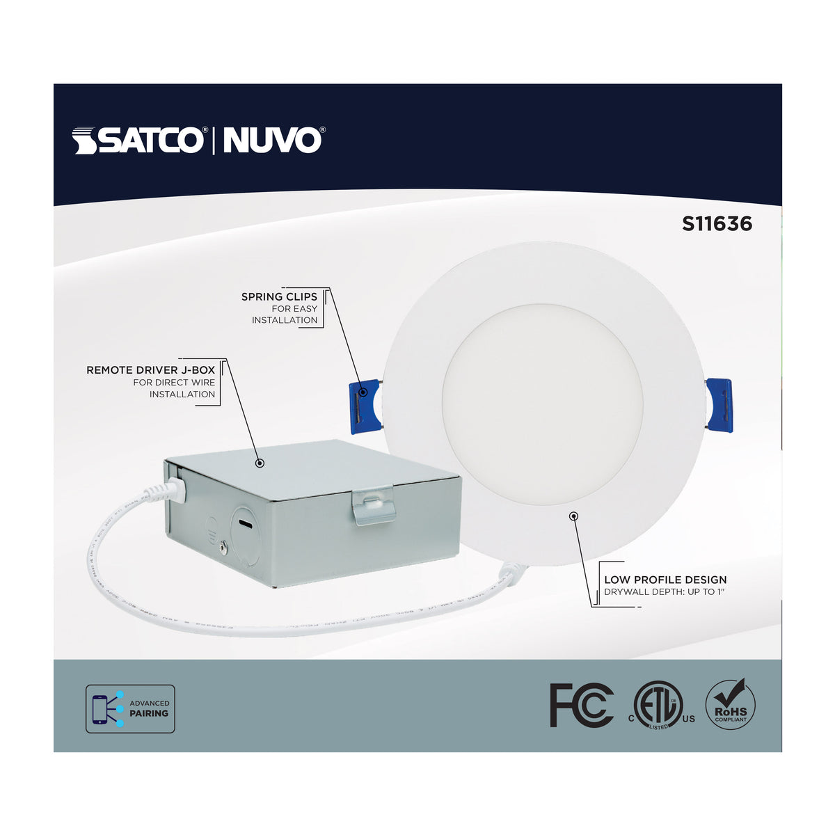 Starfish - 8 Watt LED Direct Wire Downlight - 4-Inch - Remote Driver - RGBTW - Round - White Finish