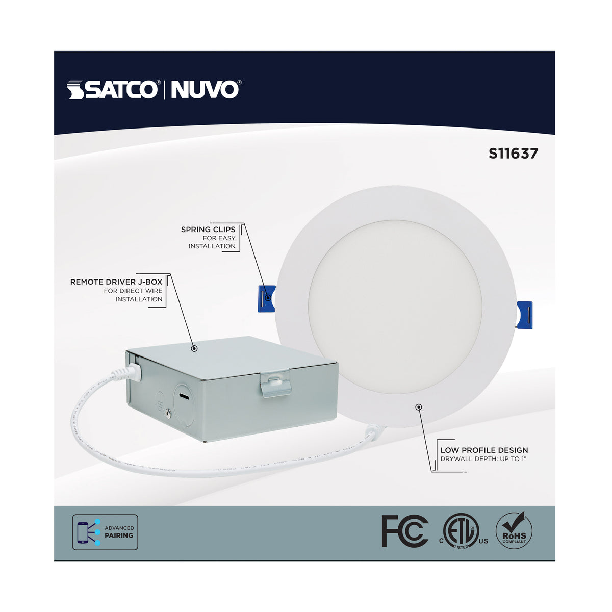 Starfish - 11 Watt LED Direct Wire Downlight - 6-Inch - Remote Driver - RGBTW - Round - White Finish