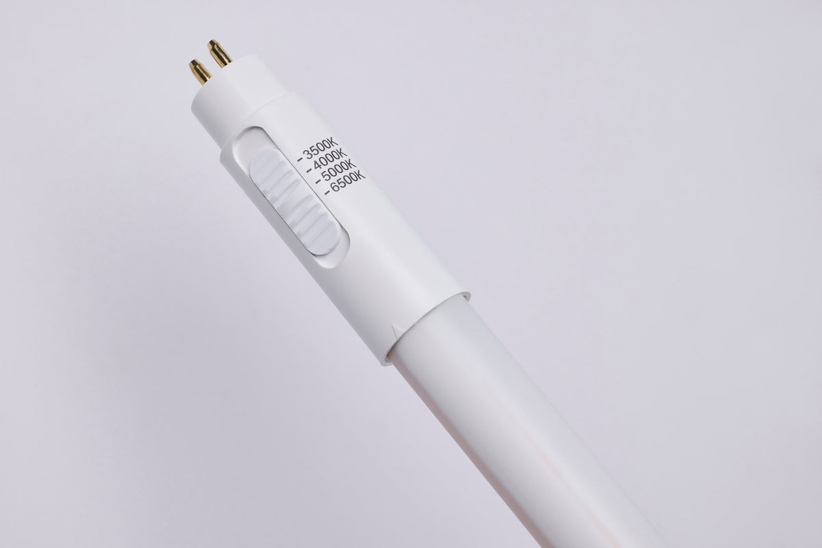 12 Watt T5 LED - 35K/4K/5K/65K CCT Selectable - 24 Inch - G5 Base - Type B - PET Coated - Line Voltage Dimmable - 120-277 Volt