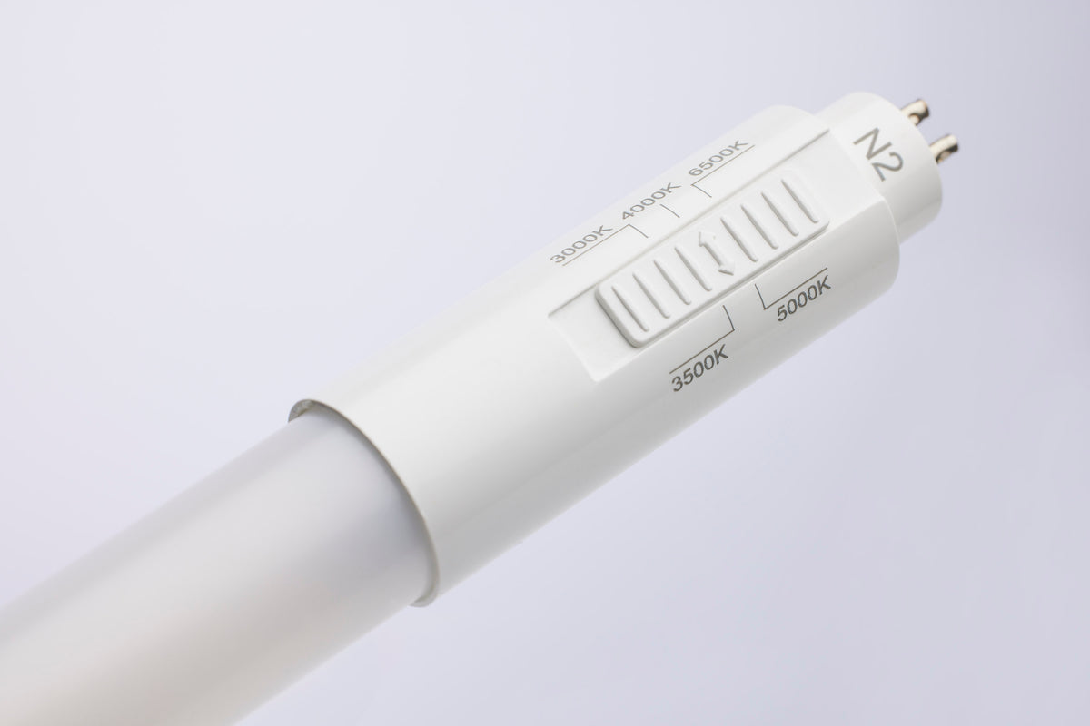 25 Watt 4 Foot T5 LED - CCT Selectable - G5 Base - Type B - Ballast Bypass - Double Ended Wiring - White Finish - 120-347 Volt