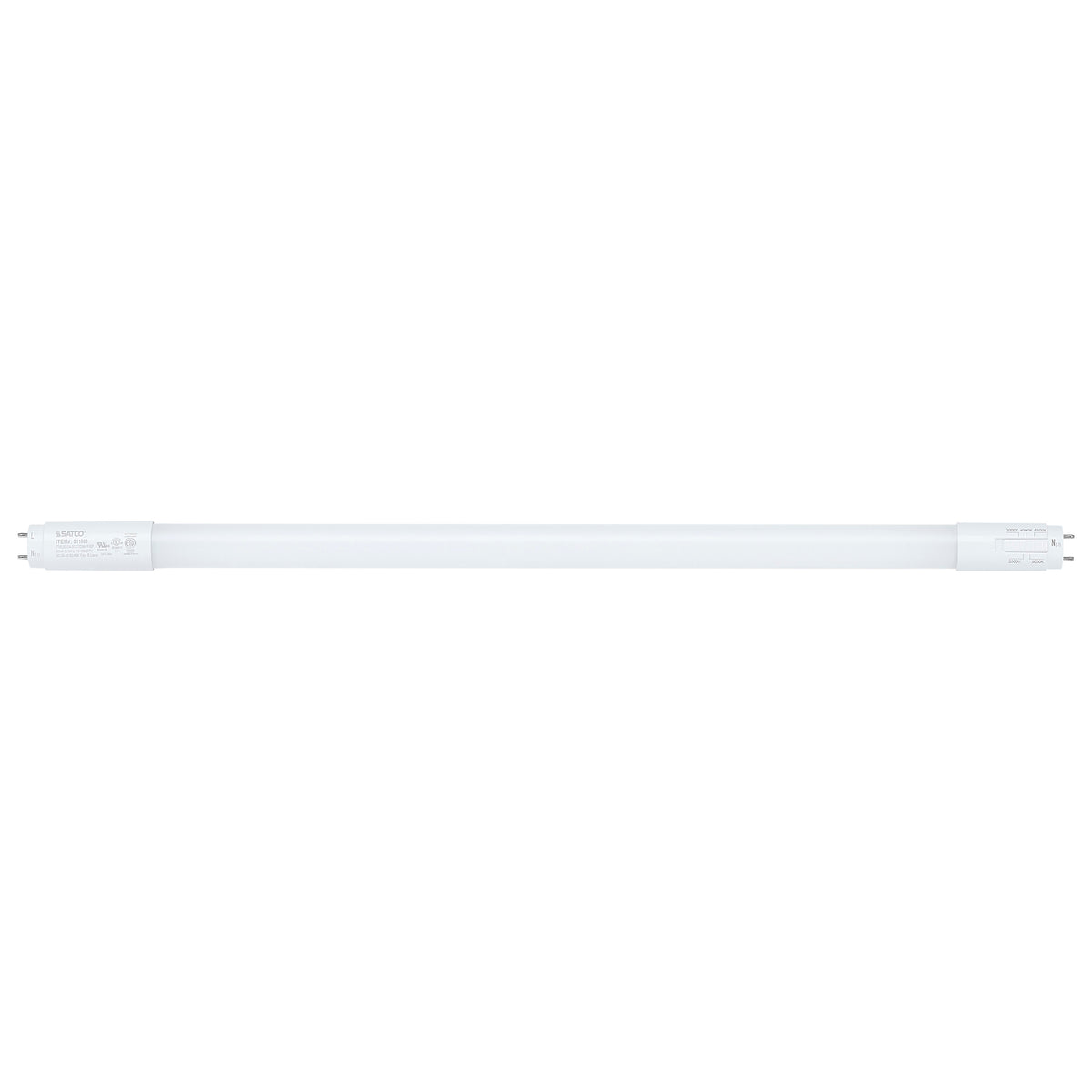 7 Watt T8 LED - 24 Inch - 30K/35K/40K/50K/65K CCT Selectable - Low Optical Flicker (less than 5%) - Medium Bi Pin Base - Type B Ballast Bypass - 120-277 Volt - Frost Finish