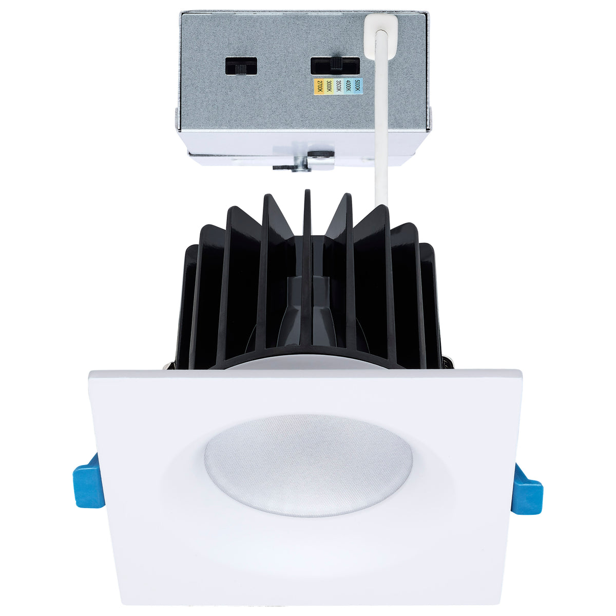 16/20/24 Watt LED Remote Driver Downlight - 27K/30K/35K/40K/50K - Field Selectable - Square - White Finish - Dual Dimming