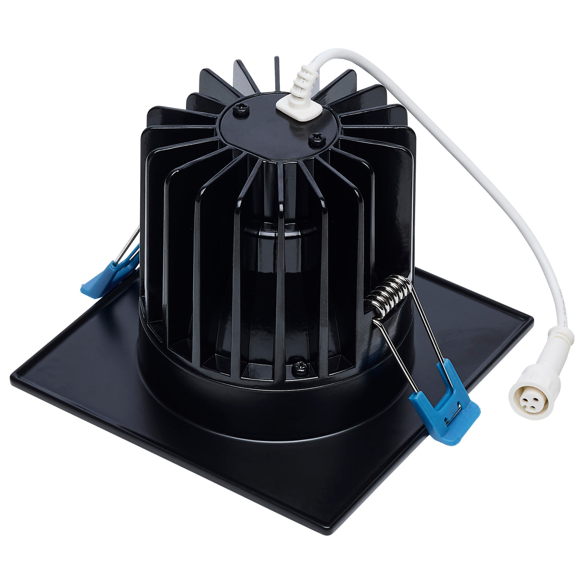 16/20/24 Watt LED Remote Driver Downlight - 27K/30K/35K/40K/50K CCT - Field Selectable - Square - Black Finish - Dual Dimming - 120-277 Volt