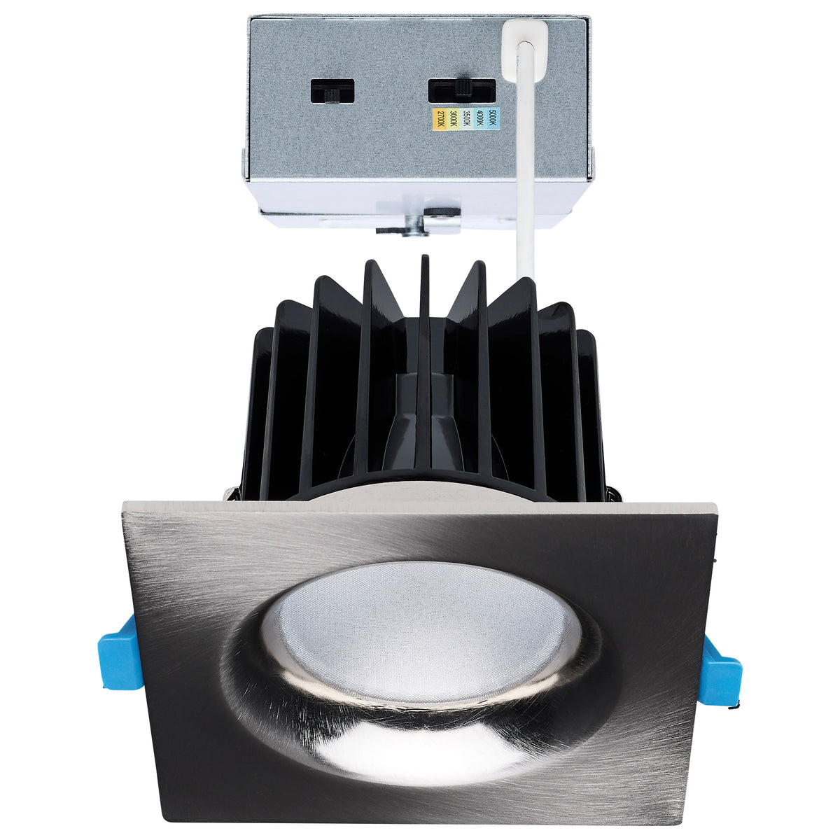 16/20/24 Watt LED Remote Driver Downlight - 27K/30K/35K/40K/50K - Field Selectable - Square - Brushed Nickel Finish - Dual