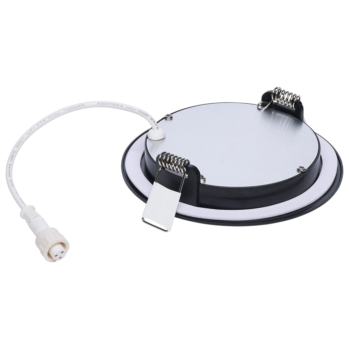 8 Watt LED Direct Wire Performer Series Downlight - Remote Driver - 4 Inch - 27K/3K/35K/4K/5K CCT Selectable - Round - Flat Face - Black Finish