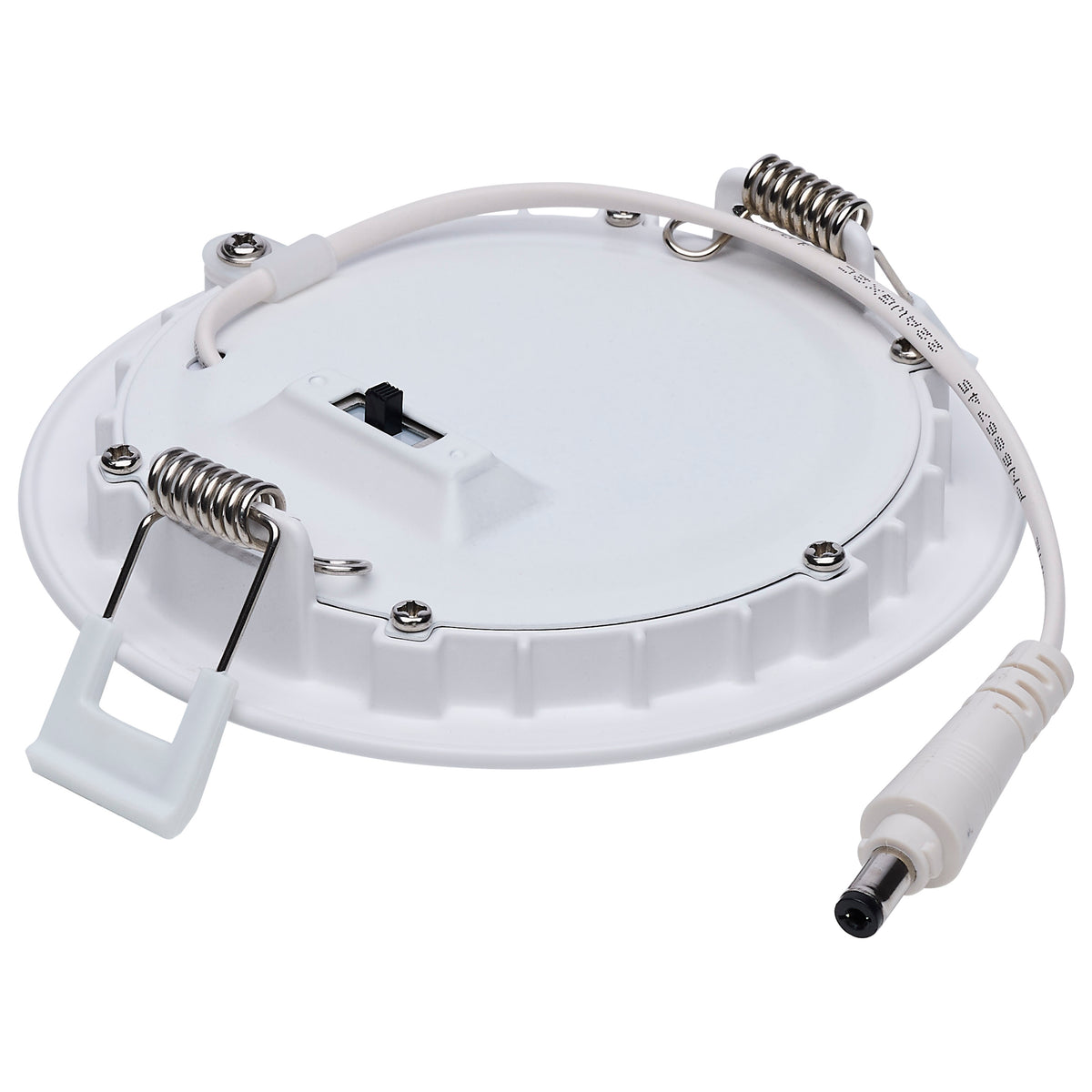 8/12 Watt LED Direct Wire Downlight - 27K/3K/35K/4K/5K CCT - Remote Driver - 4 Inch - Round - Flat Face - White Finish - 120-277 Volt - Dual Dimming