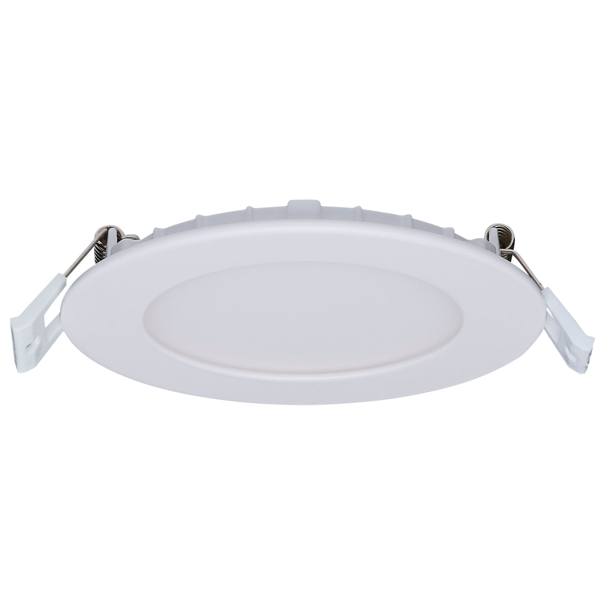 8/12 Watt LED Direct Wire Downlight - 27K/3K/35K/4K/5K CCT - Remote Driver - 4 Inch - Round - Flat Face - White Finish - 120-277 Volt - Dual Dimming