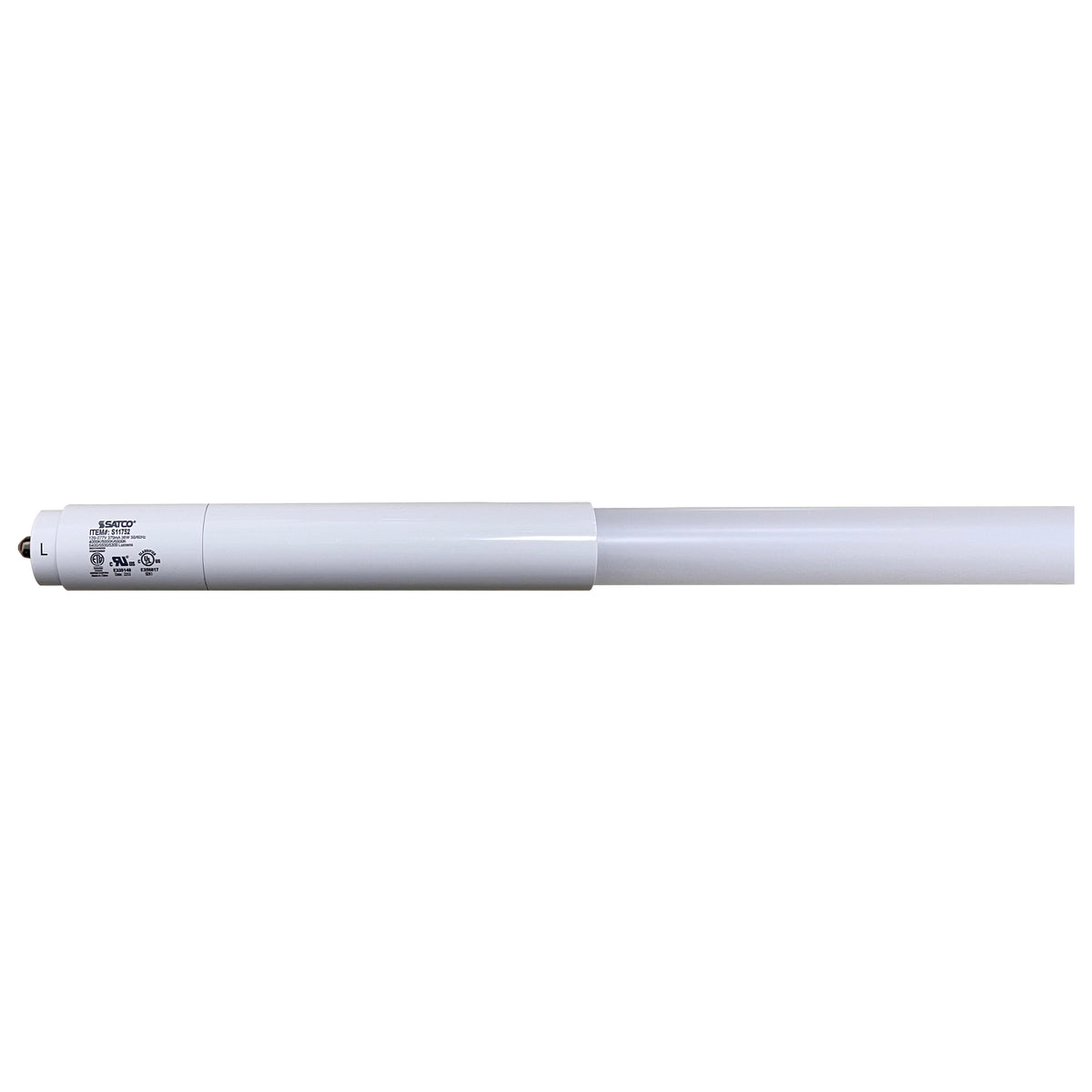 38 Watt T8 LED - Single Pin Base - Selectable - Type B - Ballast Bypass - PET Shatterproof Coated - White Finish - 96 Inches