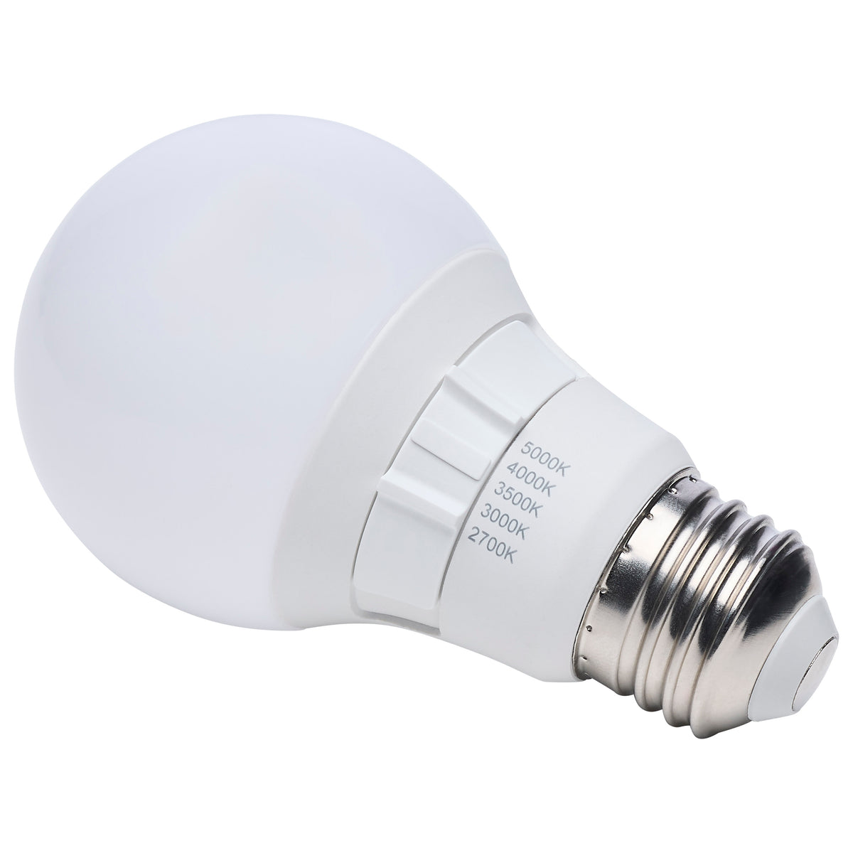6 Watt A19 LED - 27K/3K/35K/4K/5K CCT Selectable - Medium Base - Frost Finish - 120 Volt