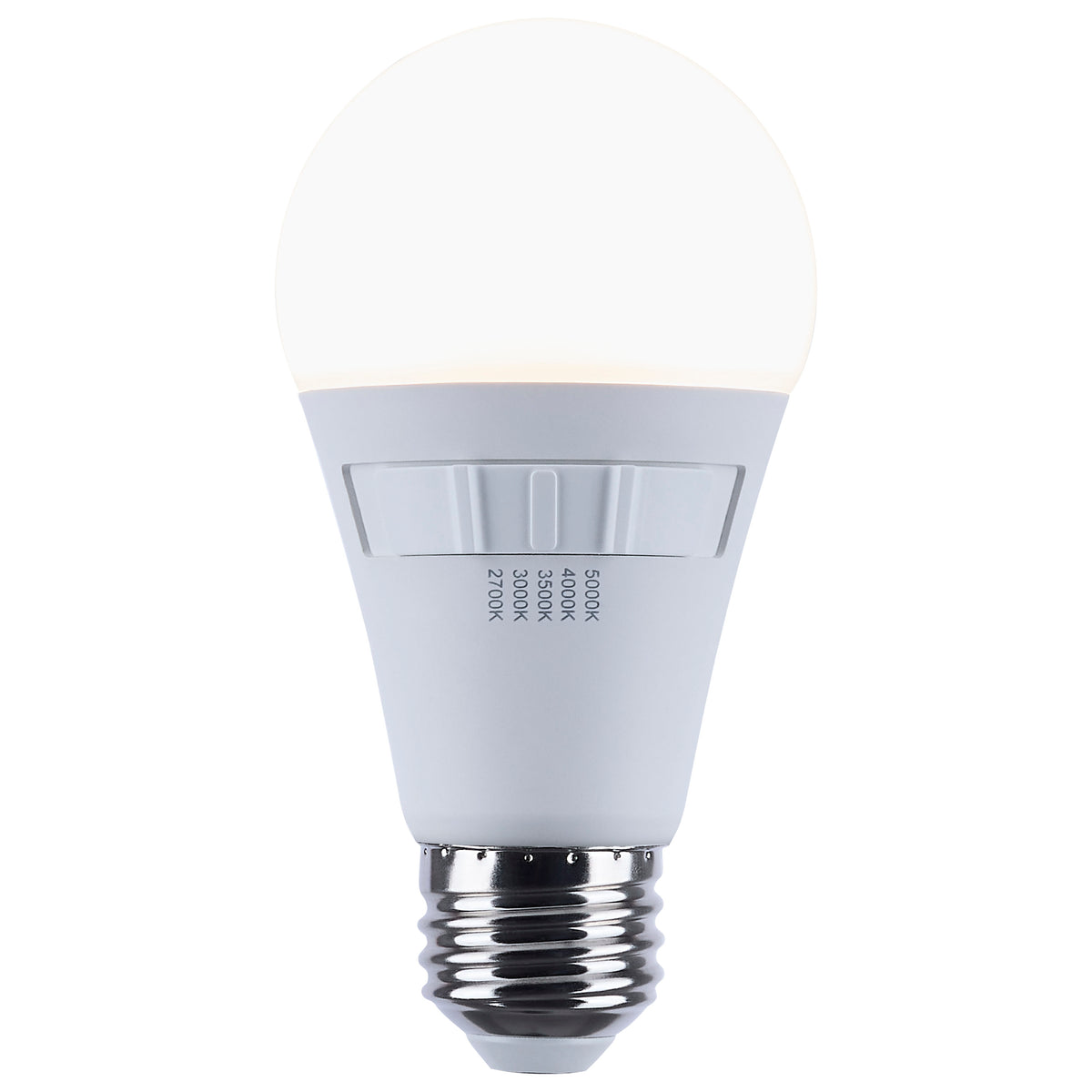 12 Watt A19 LED - 27K/3K/35K/4K/5K CCT Selectable - Medium Base - Frost Finish - 120 Volt